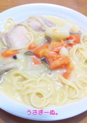 ちょっとリッチに簡単クリームスープスパ-レシピのメイン写真
