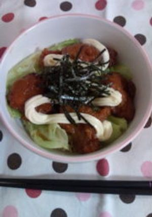 ☆ランチに♪唐あげテリマヨ丼☆-レシピのメイン写真