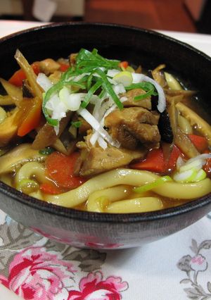 簡単　カレーうどん　（炊き鶏で）-レシピのメイン写真