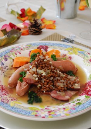 ソーセージとレンズ豆の田舎風煮込み-レシピのメイン写真