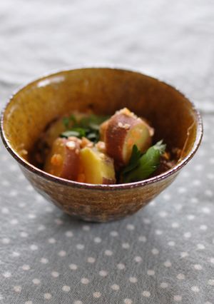 さつまいもとレンズ豆のピーナツ和え-レシピのメイン写真