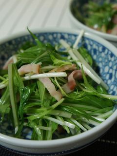 簡単☆水菜とベーコンのサラダ-レシピのメイン写真