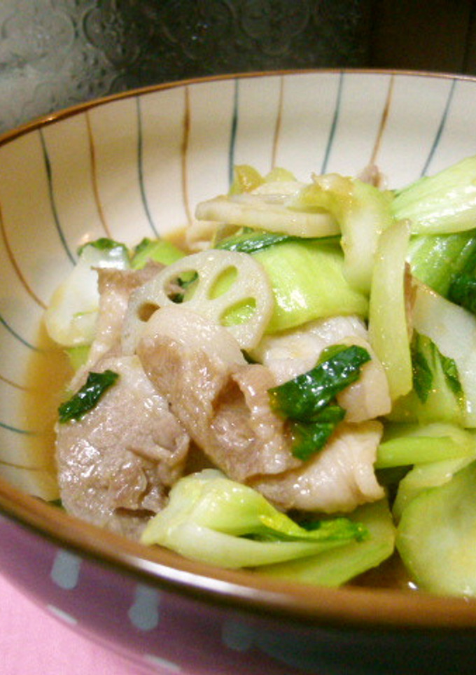 青梗菜とれんこんのオイスター炒め-レシピのメイン写真