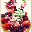 Xmas☃赤いフルーツのリース**ふわふわ生チーズタルト