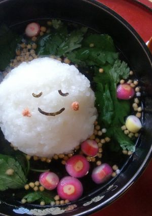 ほっこり　癒しの顔付☆お茶漬け-レシピのメイン写真