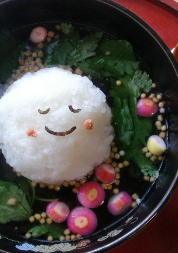 ほっこり　癒しの顔付☆お茶漬け-レシピのメイン写真