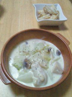 白菜とチキンときのこのクリーム煮-レシピのメイン写真