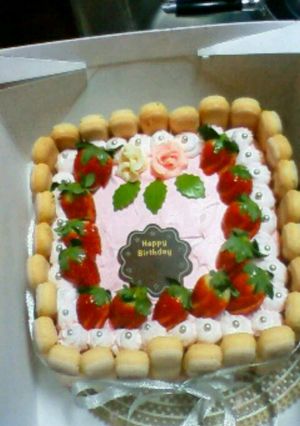 可愛いピンクのイチゴケーキ-レシピのメイン写真