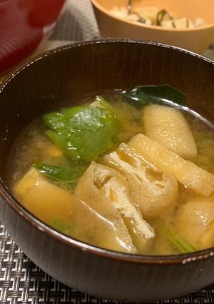 ほうれん草と油揚げの味噌汁-レシピのメイン写真