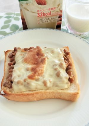 栄養満点!5分で完成 納豆チーズトースト-レシピのメイン写真