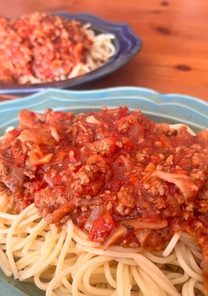 お昼ごはん♡2025♡ミートソースパスタ-レシピのメイン写真