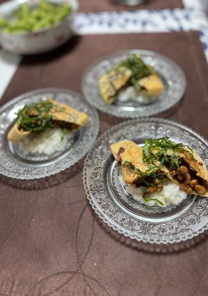 納豆とオクラのパリパリ油揚げ焼き-レシピのメイン写真
