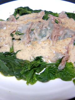 ほうれん草と豚バラ肉のゴマドレ和え-レシピのメイン写真