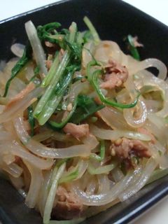 ヘルシー!マヨなしツナと水菜の和風サラダ-レシピのメイン写真