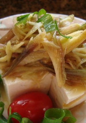 ☆～みょうがの酢味噌を豆腐にチョコン～☆-レシピのメイン写真
