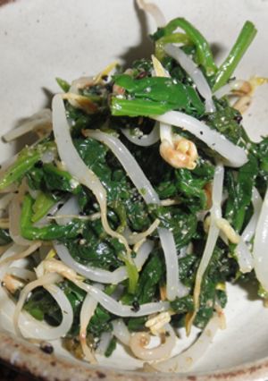 もやしとほうれん草のわさび麺つゆごま和え-レシピのメイン写真