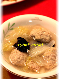 白だしで作る白菜と肉団子のスープ-レシピのメイン写真