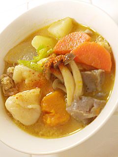 かぼちゃ入れてみて!味噌仕立てすいとん♪-レシピのメイン写真