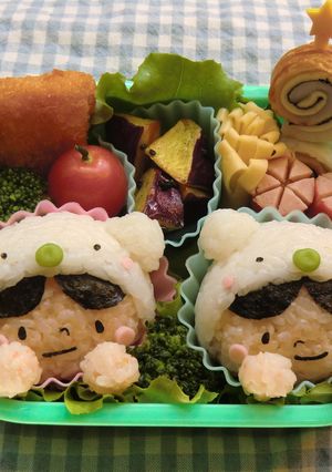 キャラ弁☆シロクマ被った女の子-レシピのメイン写真