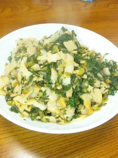 【ご飯のおとも】大根の葉と豚肉の炒め物-レシピのメイン写真