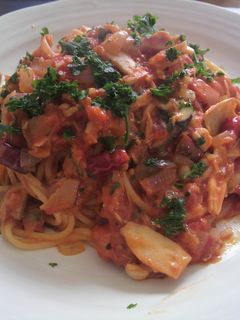 きのこトマト煮込みパスタ-レシピのメイン写真