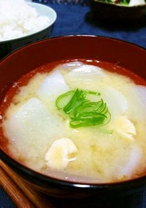 里芋とかぶと打ち豆のお味噌汁　-レシピのメイン写真