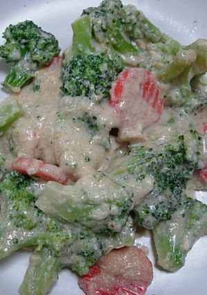 温野菜の酒粕めんたいクリーム和え-レシピのメイン写真