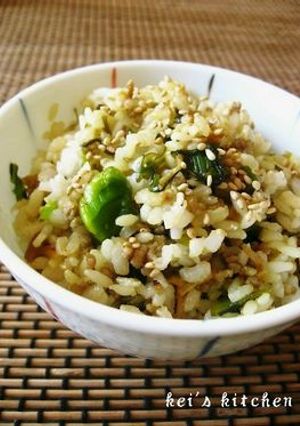 野沢菜となめたけの混ぜご飯-レシピのメイン写真