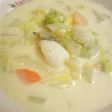白菜とシーフードのクリームチーズシチュー