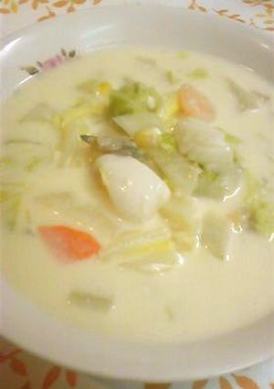 白菜とシーフードのクリームチーズシチュー-レシピのメイン写真