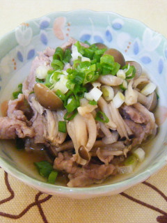 レンジで豚肉としめじのめんつゆ和え-レシピのメイン写真