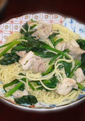 鶏とほうれん草の柚子コショウ味パスタ-レシピのメイン写真