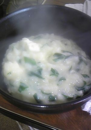 5分でできる！韮の風味の豆乳雑炊☆-レシピのメイン写真