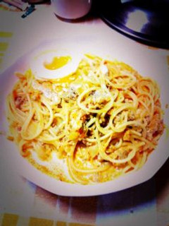 辛うま!ミルク坦々パスタ〜簡単温玉のせ〜-レシピのメイン写真