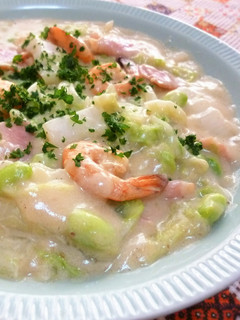❁豆乳で…えびと白菜のクリーム煮❁-レシピのメイン写真