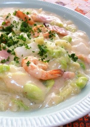 ❁豆乳で…えびと白菜のクリーム煮❁-レシピのメイン写真
