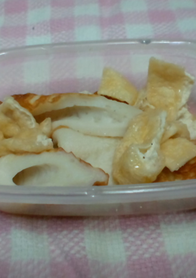 簡単♪お弁当に☆ちくわと油揚げの白だし煮-レシピのメイン写真