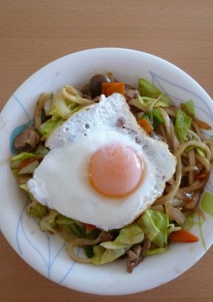 しょうゆ味の焼うどん-レシピのメイン写真