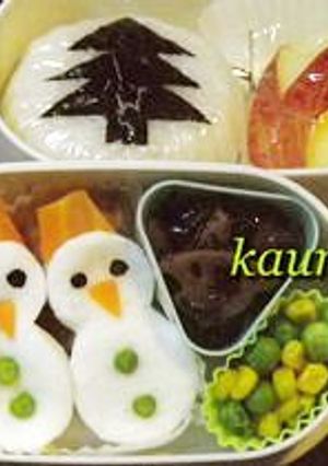 クリスマス弁当！雪だるまはんぺん-レシピのメイン写真