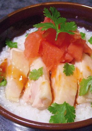 鶏雑炊　シンガポールチキンライス風-レシピのメイン写真