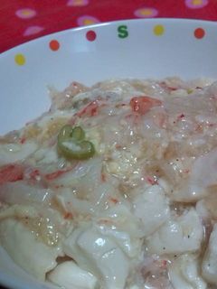 簡単!豆腐とカニカマの炒め煮-レシピのメイン写真