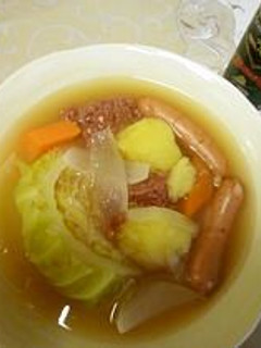 串切りキャベツとコンビーフで簡単ポトフ-レシピのメイン写真