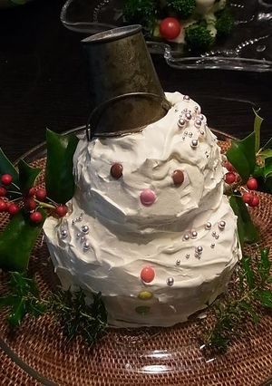 ✞スノーマンのクリスマスケーキ❄雪だるま-レシピのメイン写真