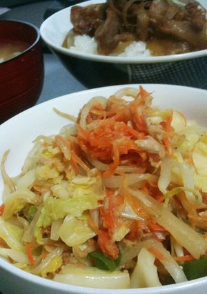 シーチキン細切人参入りシャキッと野菜炒め-レシピのメイン写真