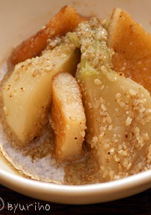 どっさりゴマ　かぶと平天の炒め煮-レシピのメイン写真