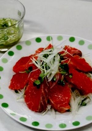 ゆず胡椒ぽん酢でカルパッチョ-レシピのメイン写真