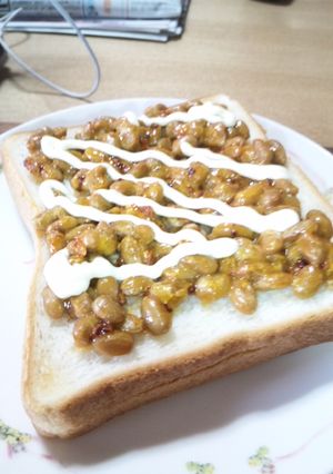 ランチに簡単☆納豆トーストだぁ！！！-レシピのメイン写真