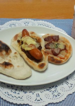 オーブンいらずのナンとピザ-レシピのメイン写真