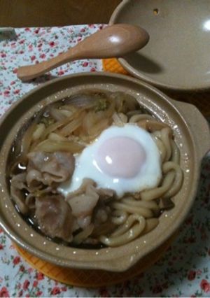 土鍋であったか！すき焼き風うどん♪-レシピのメイン写真