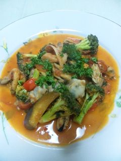 カキとキノコのトマト煮-レシピのメイン写真